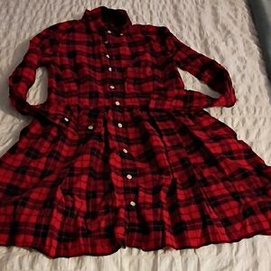 Polo by Ralph Lauren Red and Black Plaid Kids Dress